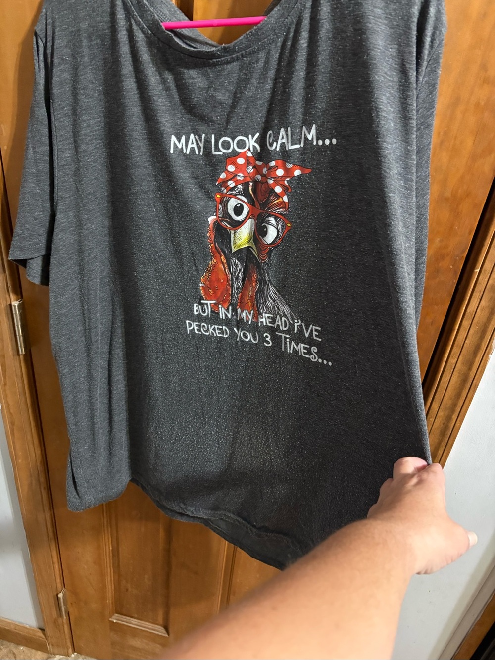 Graphic Short Sleeve Tee - Dark Gray with Red Rooster Graphic